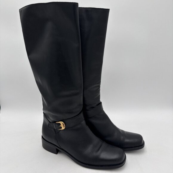 Etienne Aigner Shoes - Etienne Aigner Boots Womens Size 7.5 Black Leather Tall Riding Equestrian Legacy